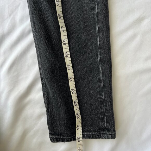 AE Stretch Super High-Waisted Ankle Straight Jean Distressed Black 4843 Size 000 - Picture 7 of 9
